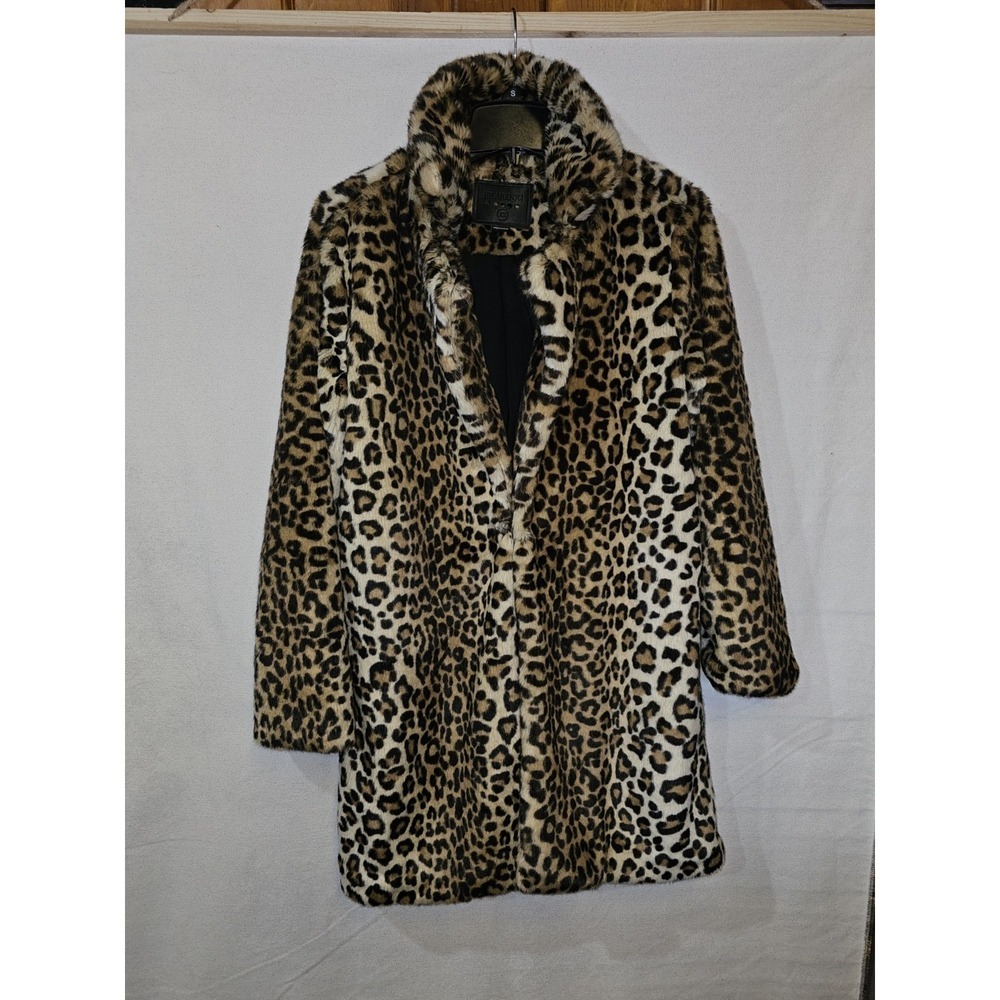 BlankeNYC Women's XS Faux Fur Coat Leopard Print - Picture 7 of 16